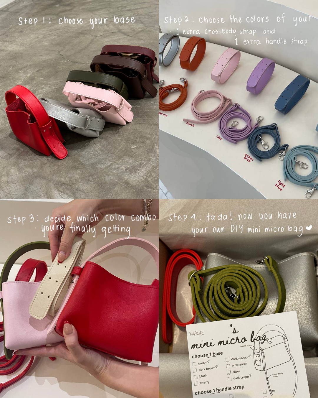 DIY Mini Micro Bag in Silver (On Hand)