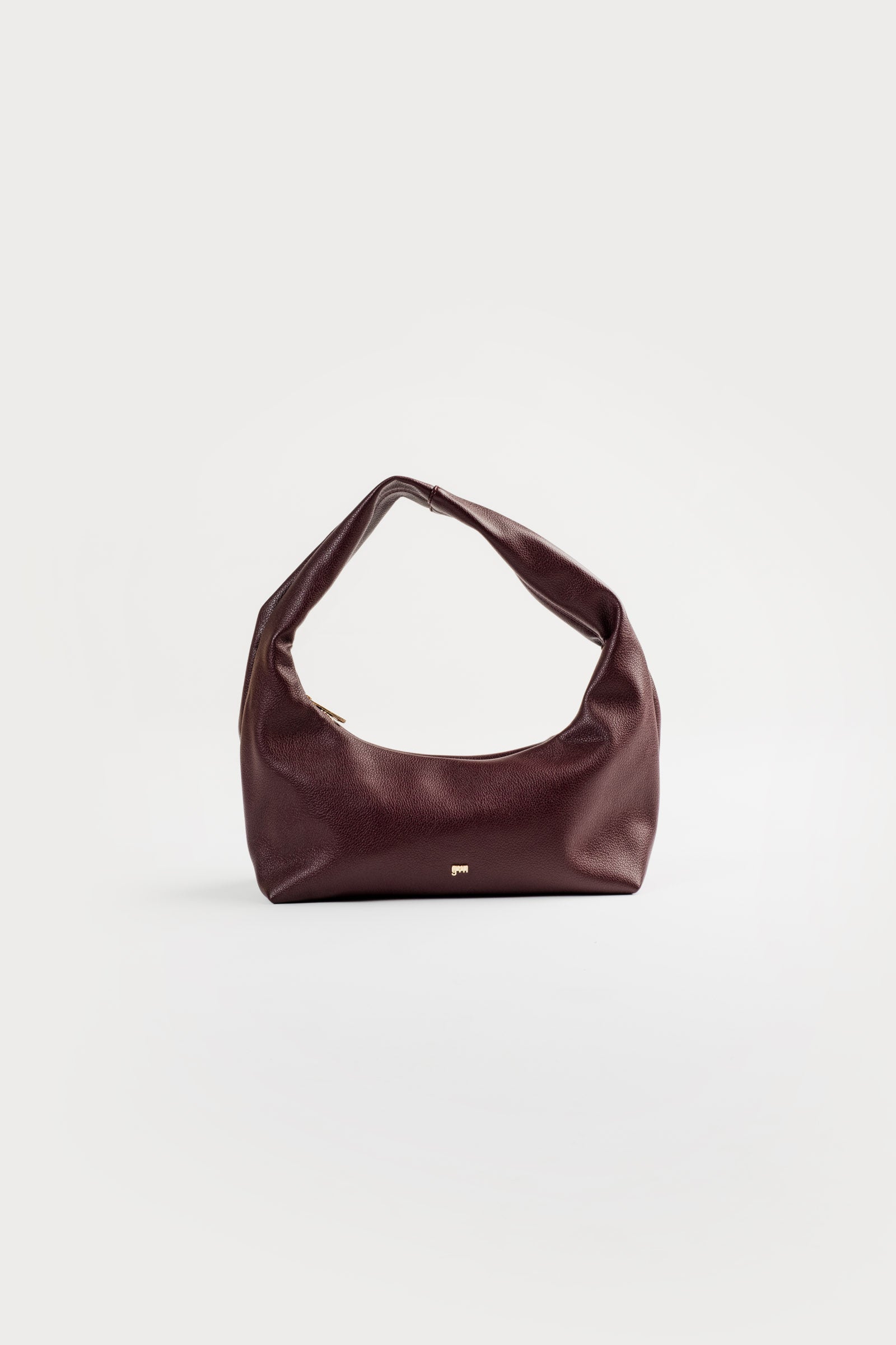 Small Hobo Bag in Oxblood (Light Pebbled)