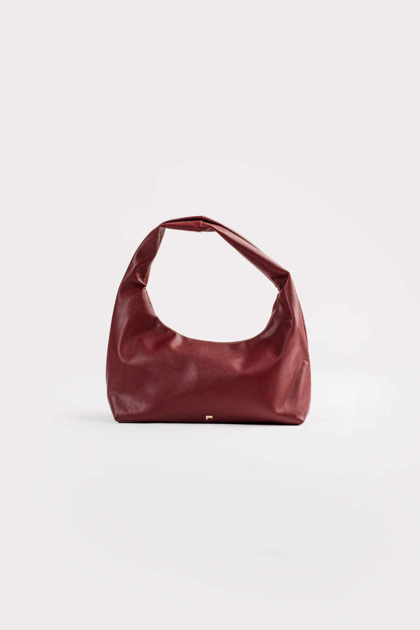 Medium Hobo Bag in Burgundy (Light Pebbled)