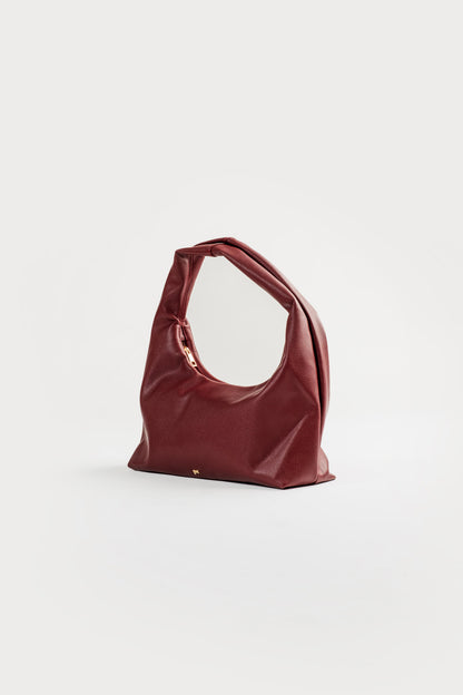 [PRE-ORDER] Medium Hobo Bag in Burgundy (Light Pebbled)