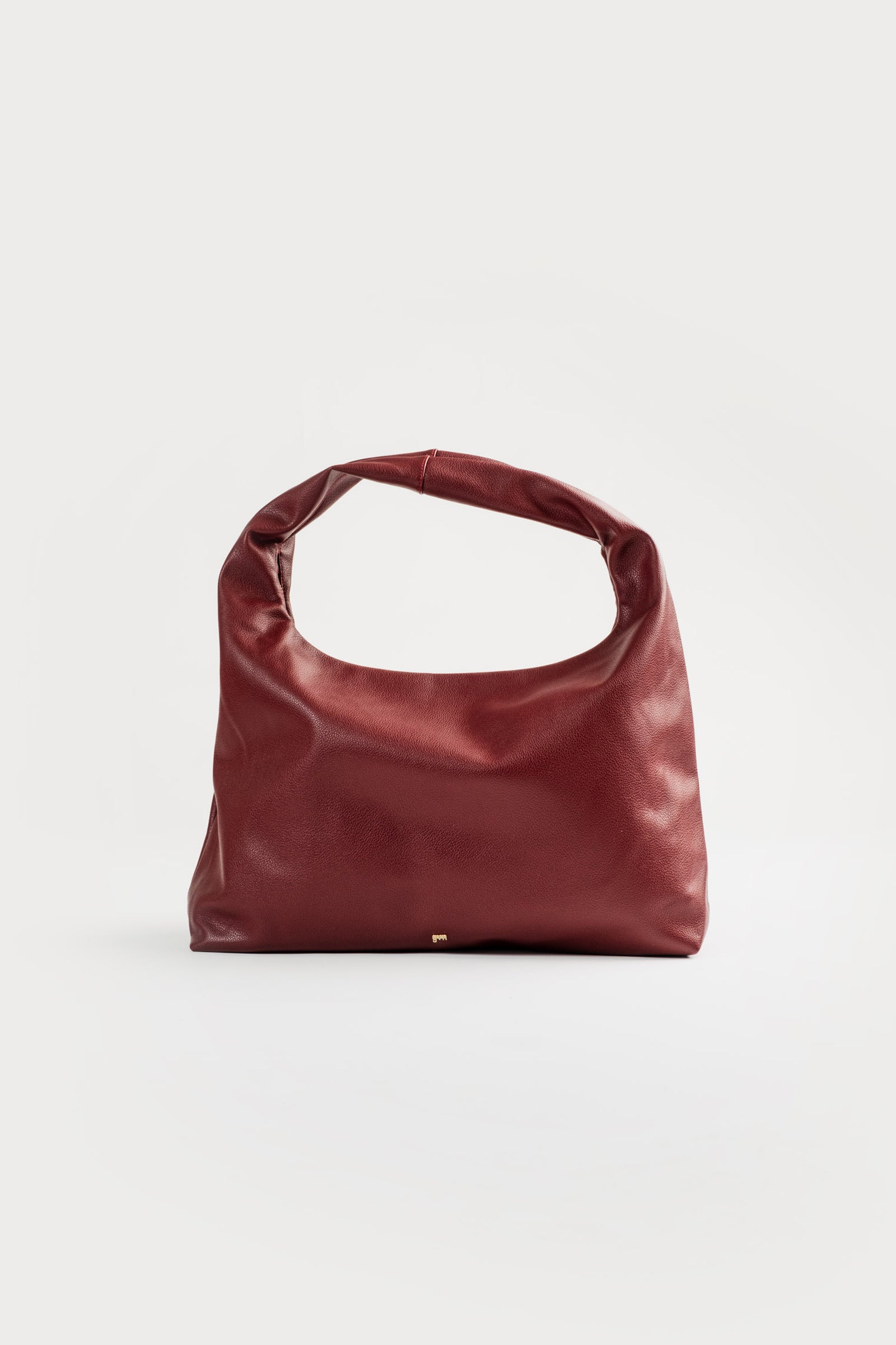 Large Hobo Bag in Burgundy (Light Pebbled)
