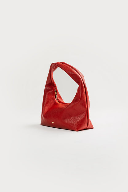 [ON HAND] Medium Hobo Bag in Tomato (Heavy Pebbled)