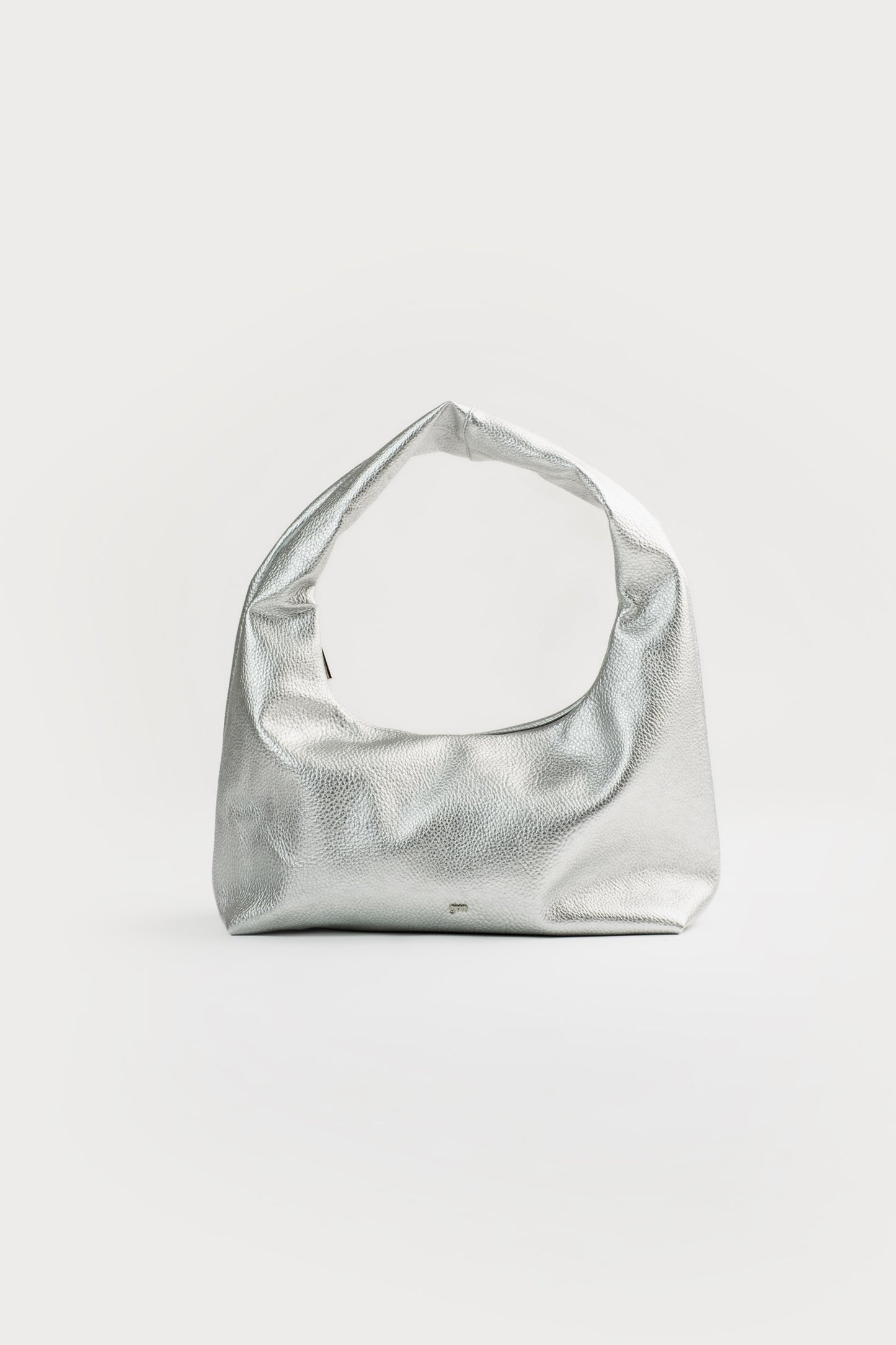 [ON HAND] Medium Hobo Bag in Silver (Heavy Pebbled)