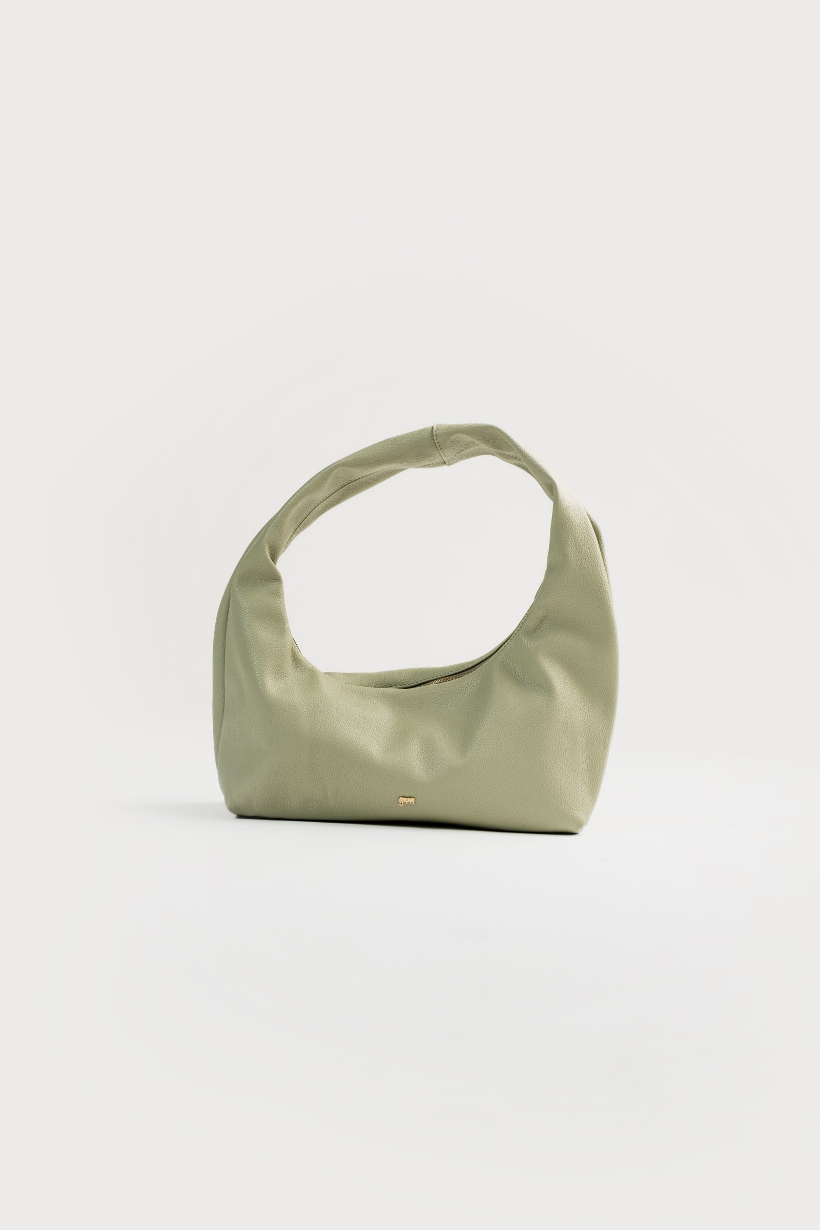 Small Hobo Bag in Sage (Light Pebbled)