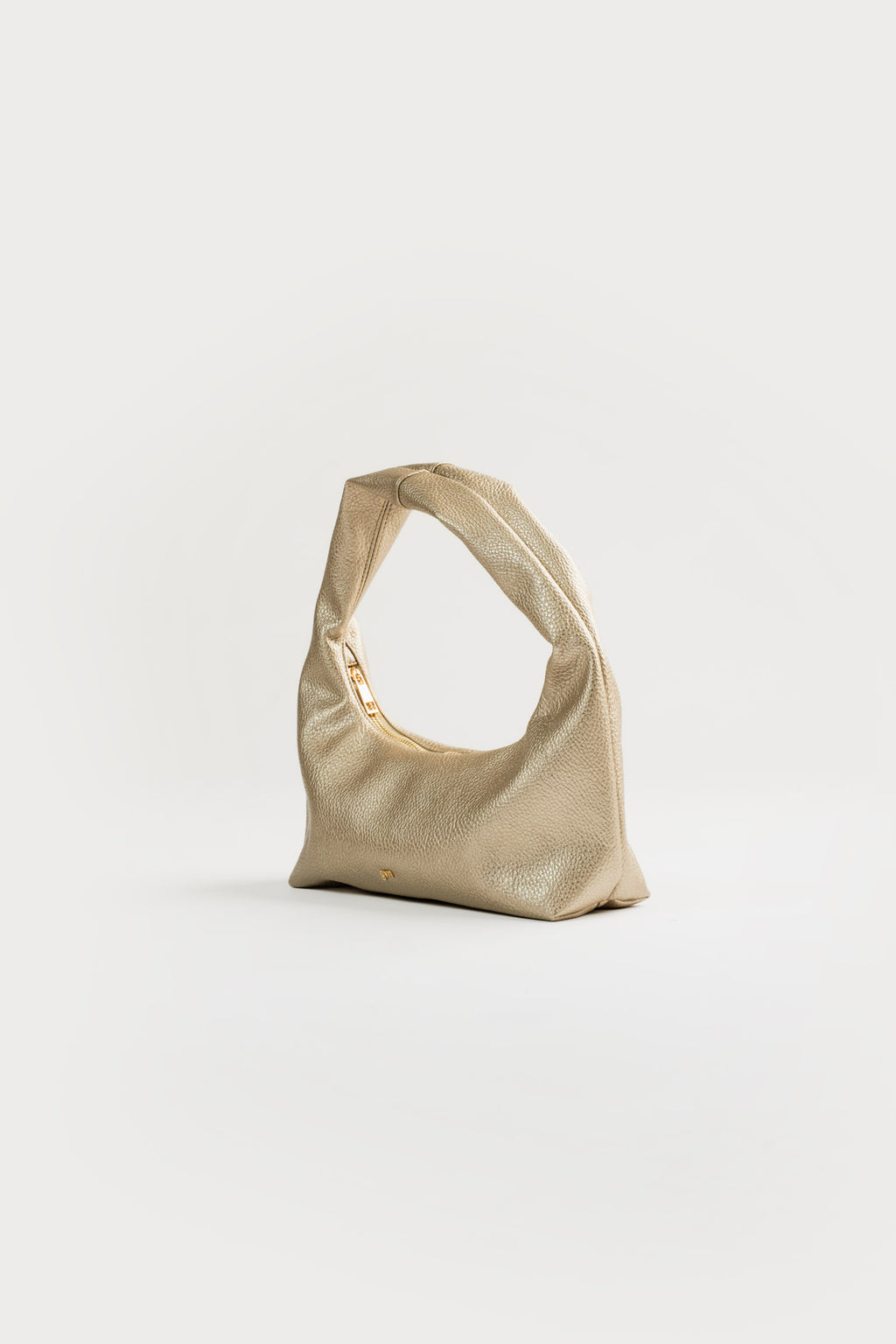 Small Hobo Bag in Gold (Heavy Pebbled)