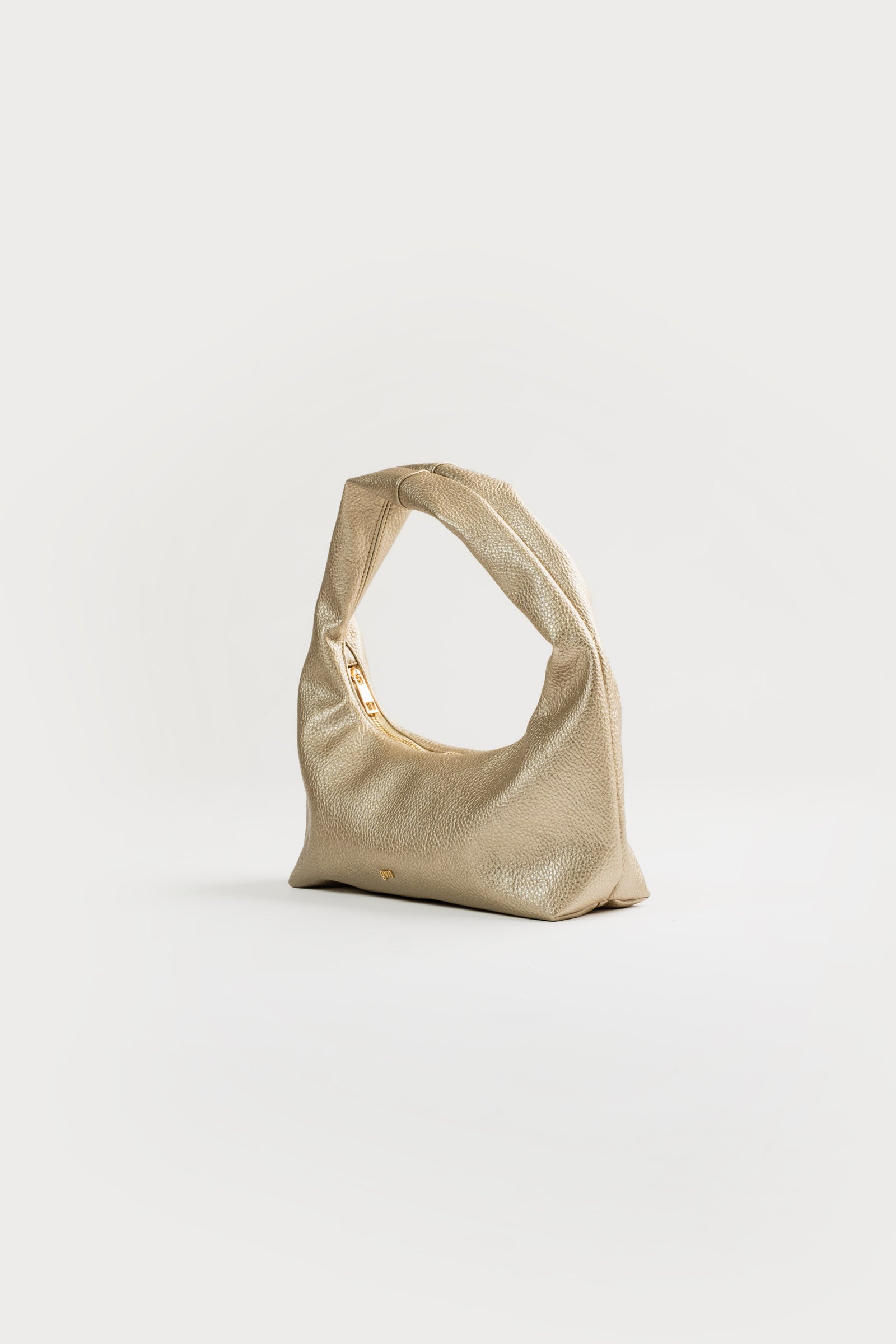 Small Hobo Bag in Gold (Heavy Pebbled)