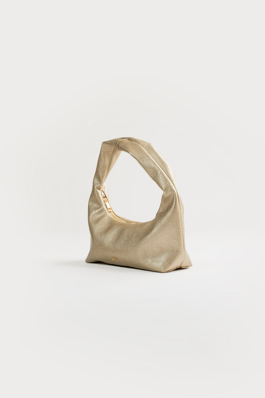 [ON HAND] Small Hobo Bag in Gold (Heavy Pebbled)