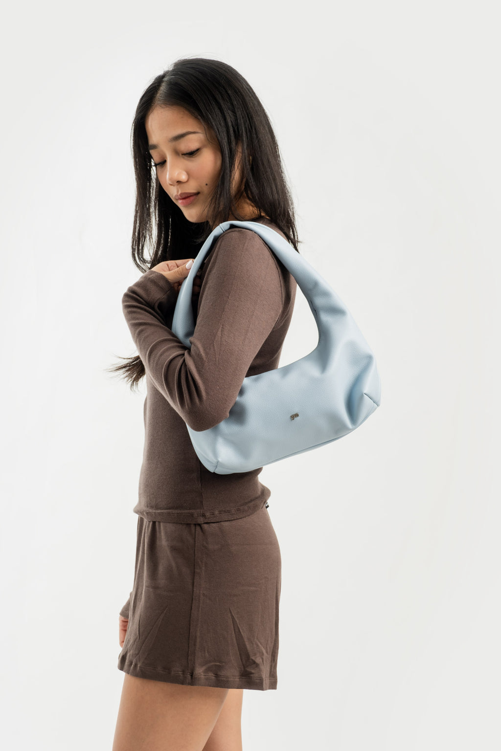 Small Hobo Bag in Cornflower (Light Pebbled)