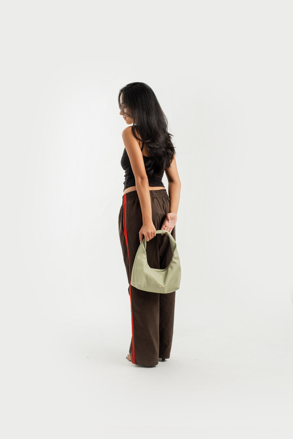Small Hobo Bag in Sage (Light Pebbled)