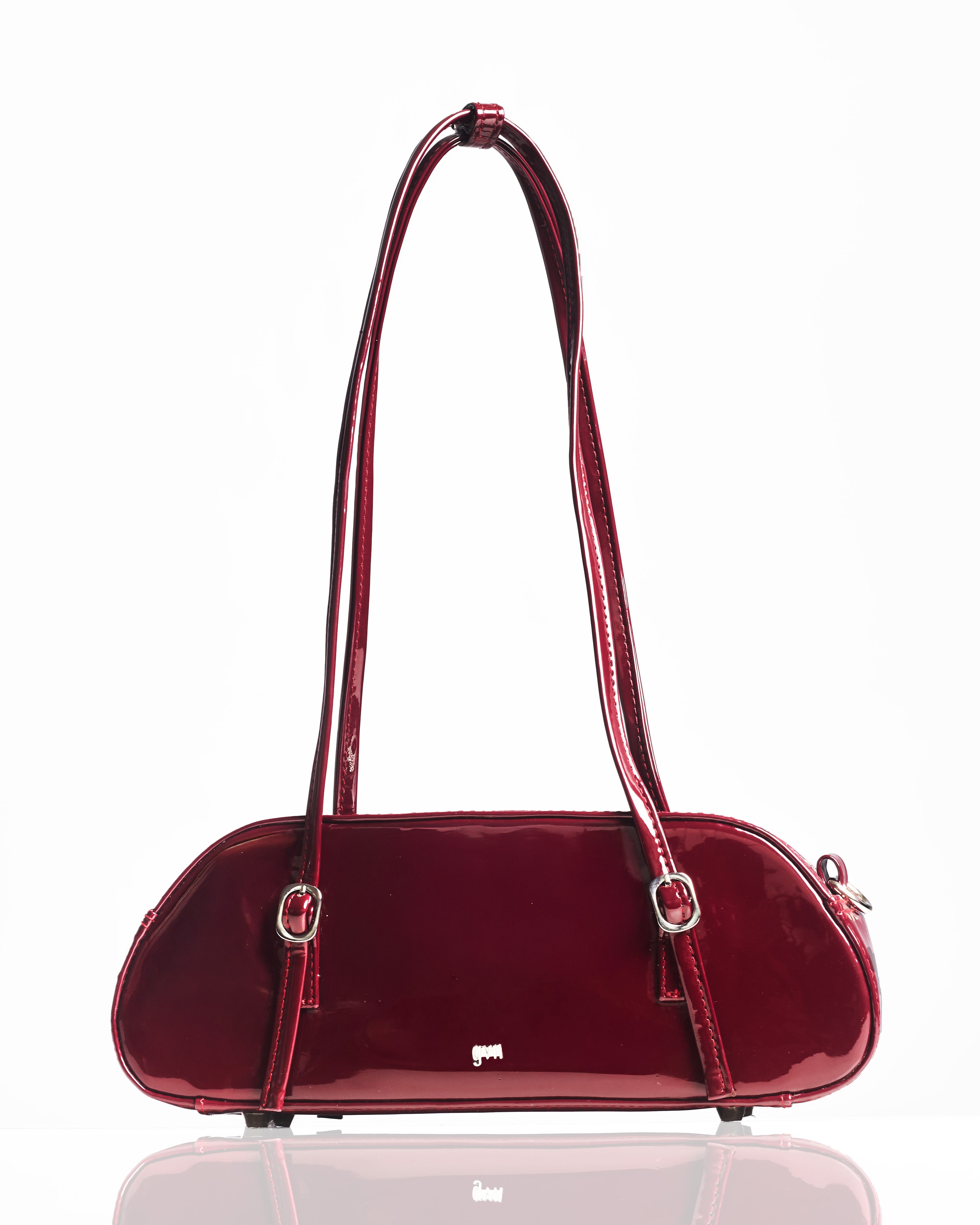 Baguette Bag in Burgundy (Patent)