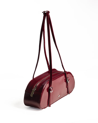 [ON HAND] Baguette Bag in Burgundy (Patent)