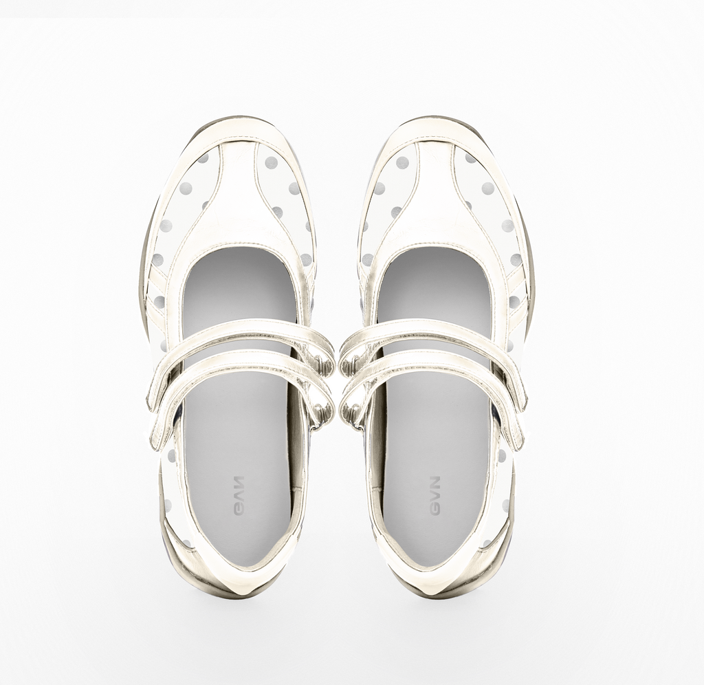Ballet Sneakers in Mist Polka