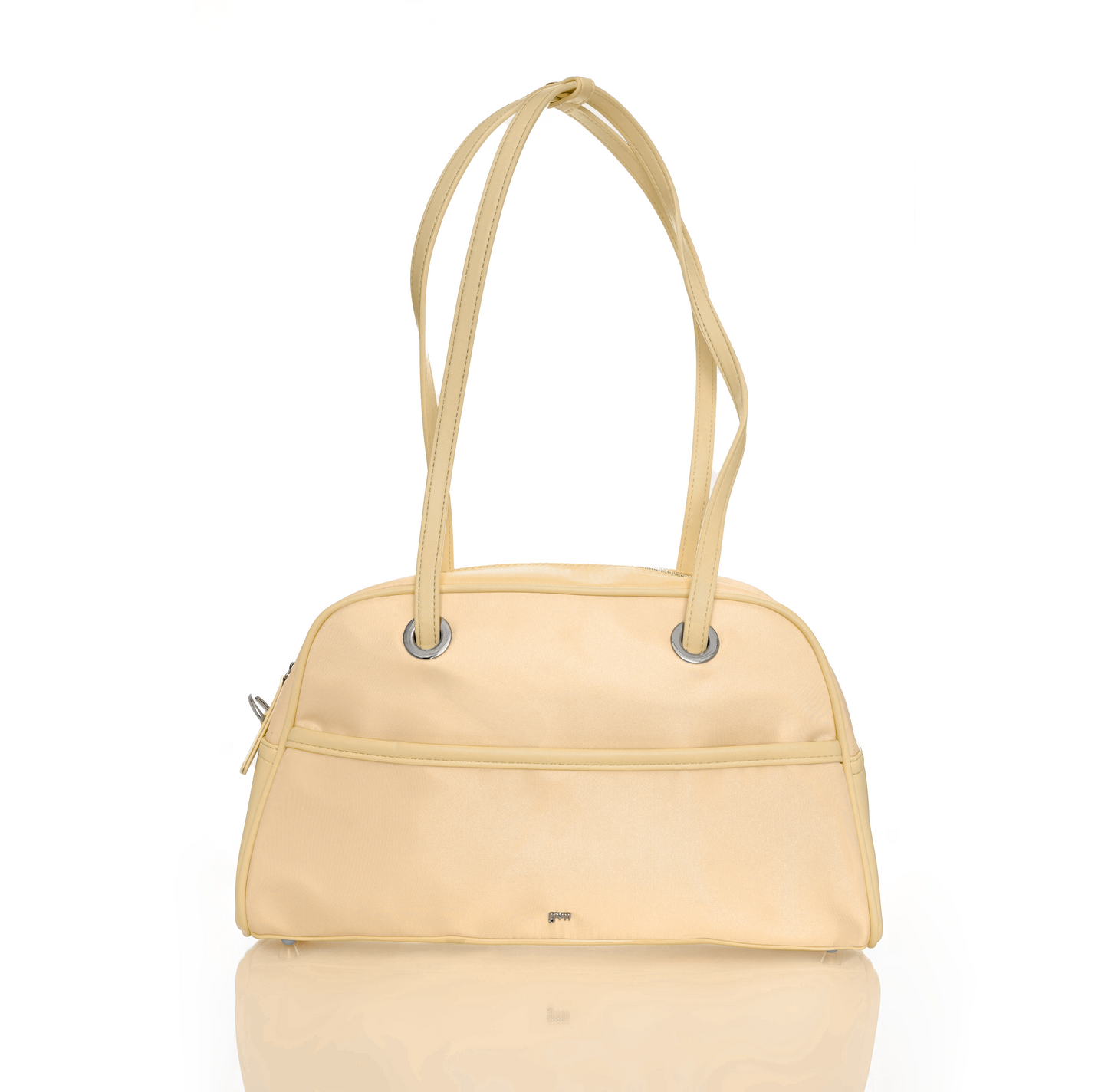 [ON HAND] Medium Nylon Bowler Bag in Butter