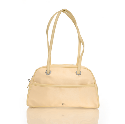 [ON HAND] Medium Nylon Bowler Bag in Butter