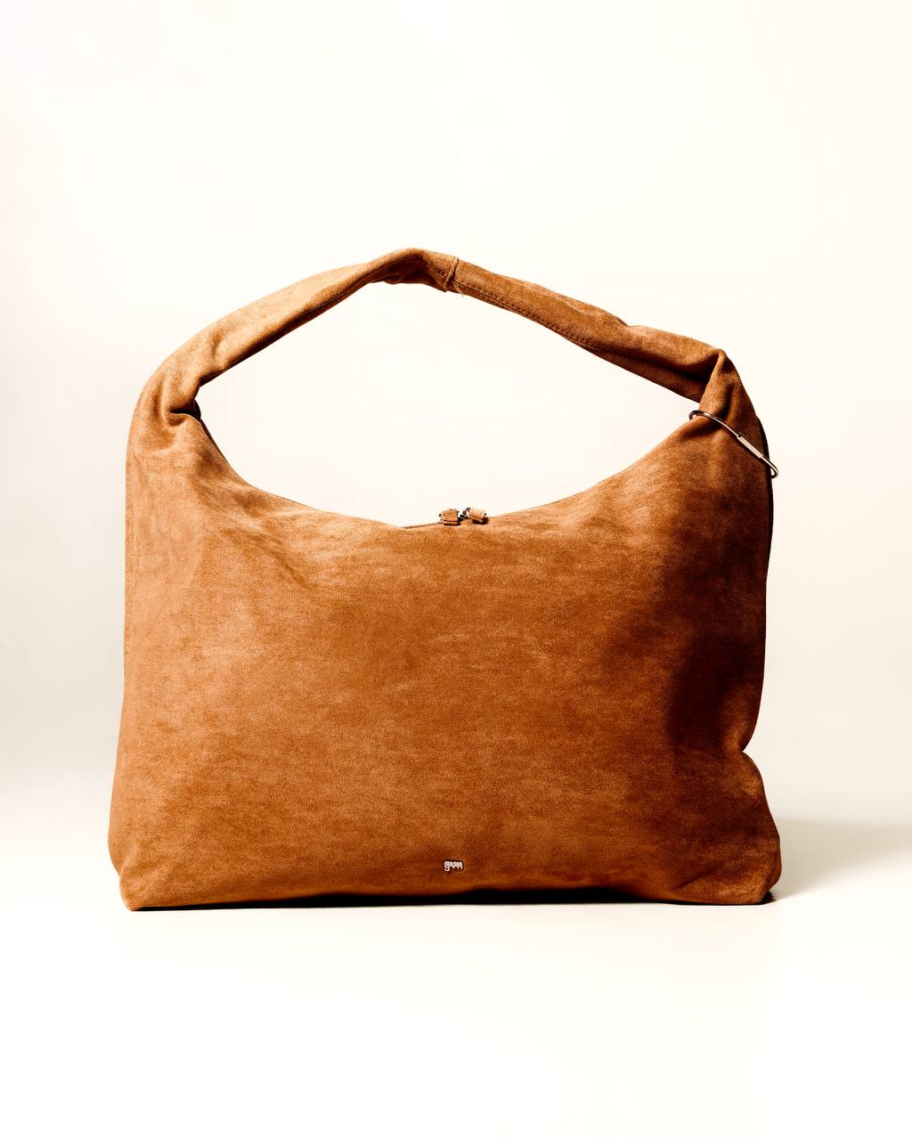 Large Hobo Bag in Suede Camel