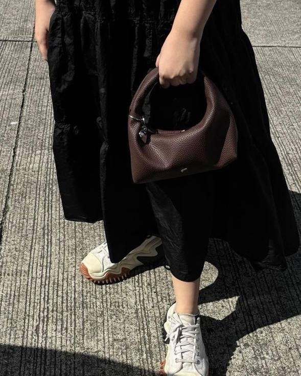 Mini Hobo Bag in Espresso (Heavy Pebbled)