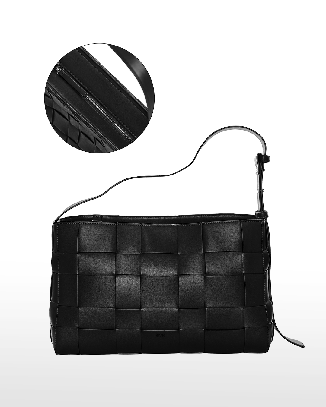 Large Woven Frame Bag in Charcoal (2.0)