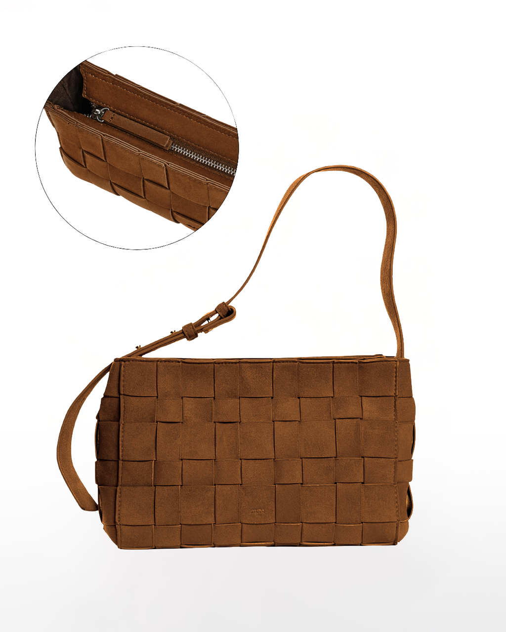 Medium Woven Frame Bag in Suede Biscuit (2.0)