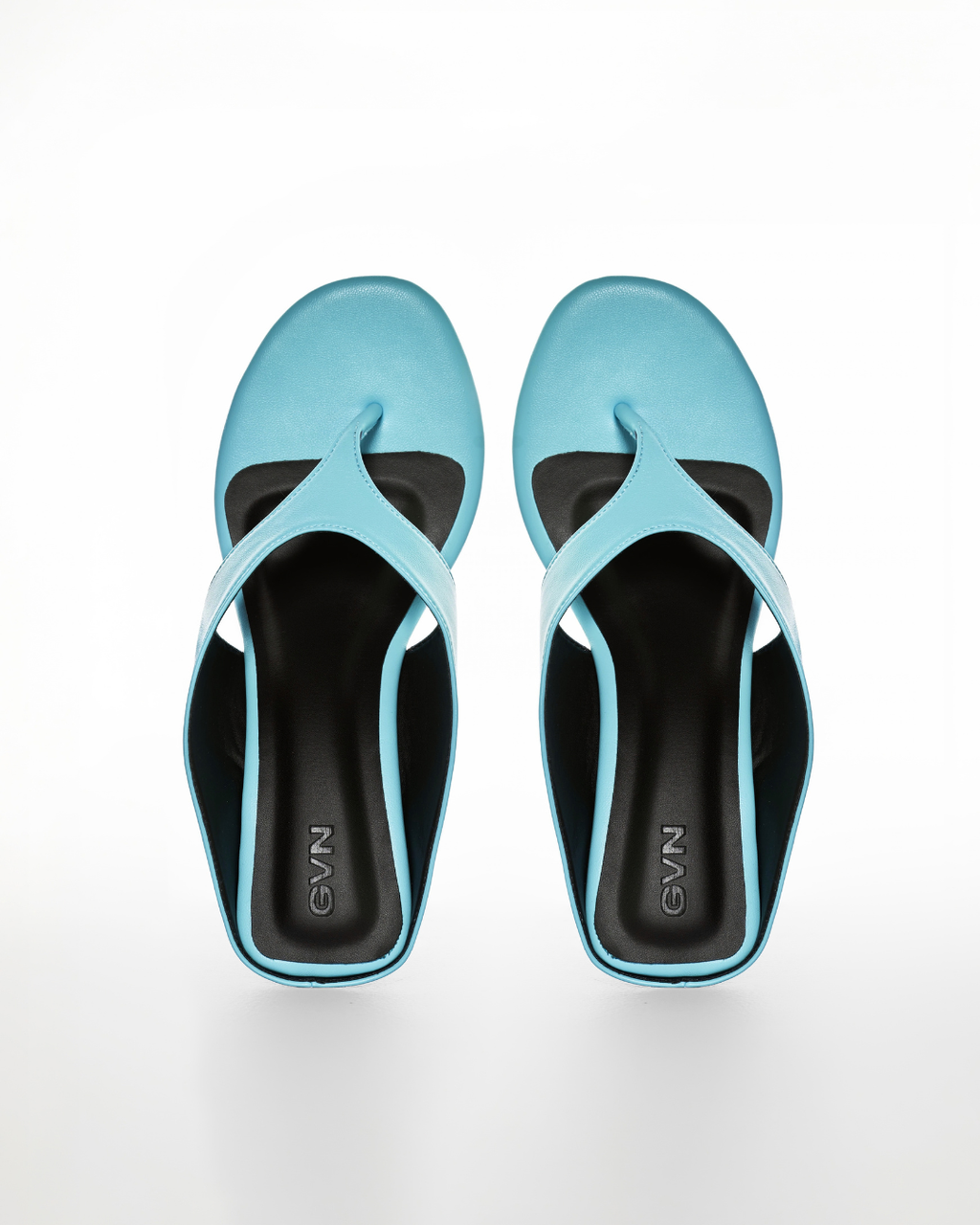 Slip Wedge in Leather Aqua (2.5")