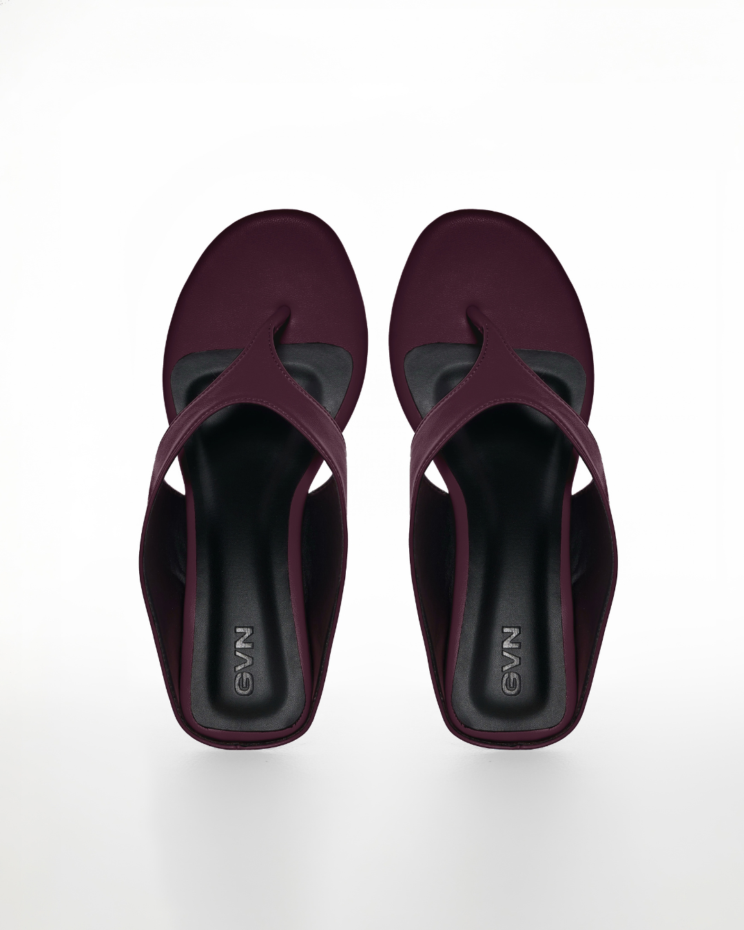 Slip Wedge in Leather Plum (2.5")