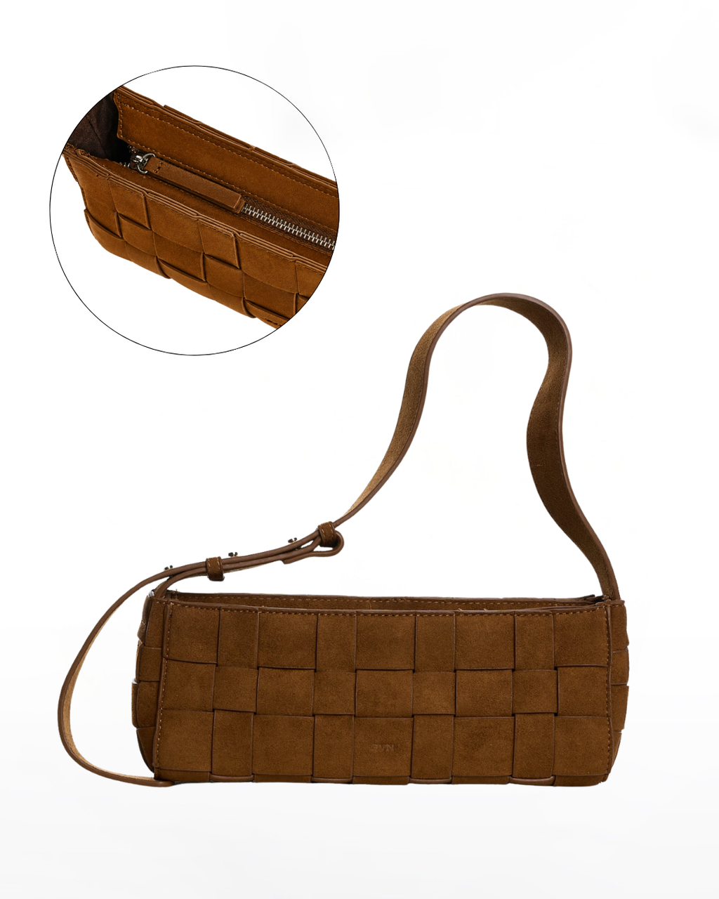 Small Woven Frame Bag in Suede Biscuit (2.0)