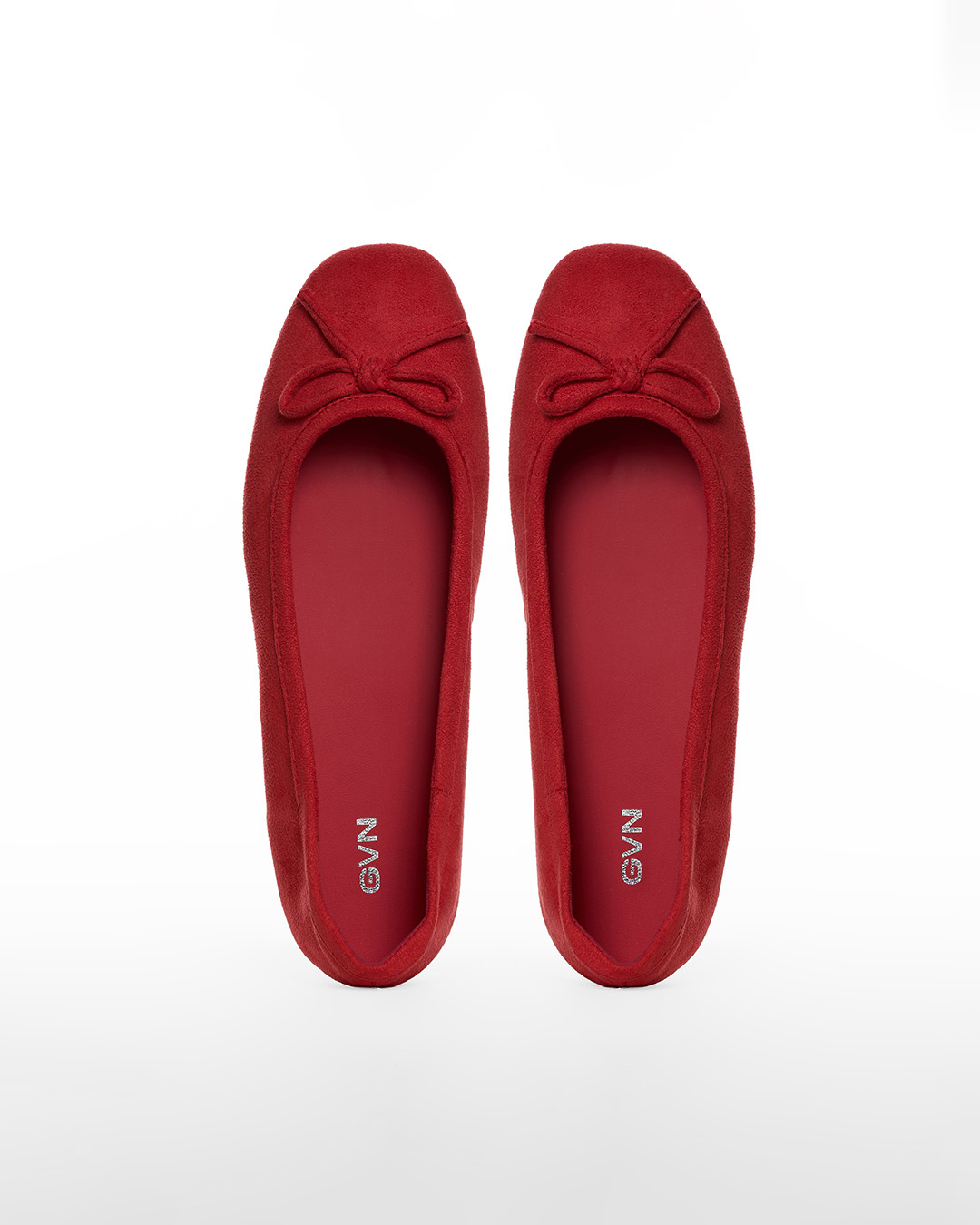 Ballet Flats in Suede Poppy