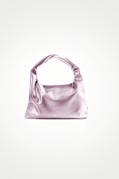 [ON HAND] Large Hobo Bag in Metallic Pink (Heavy Pebbled)