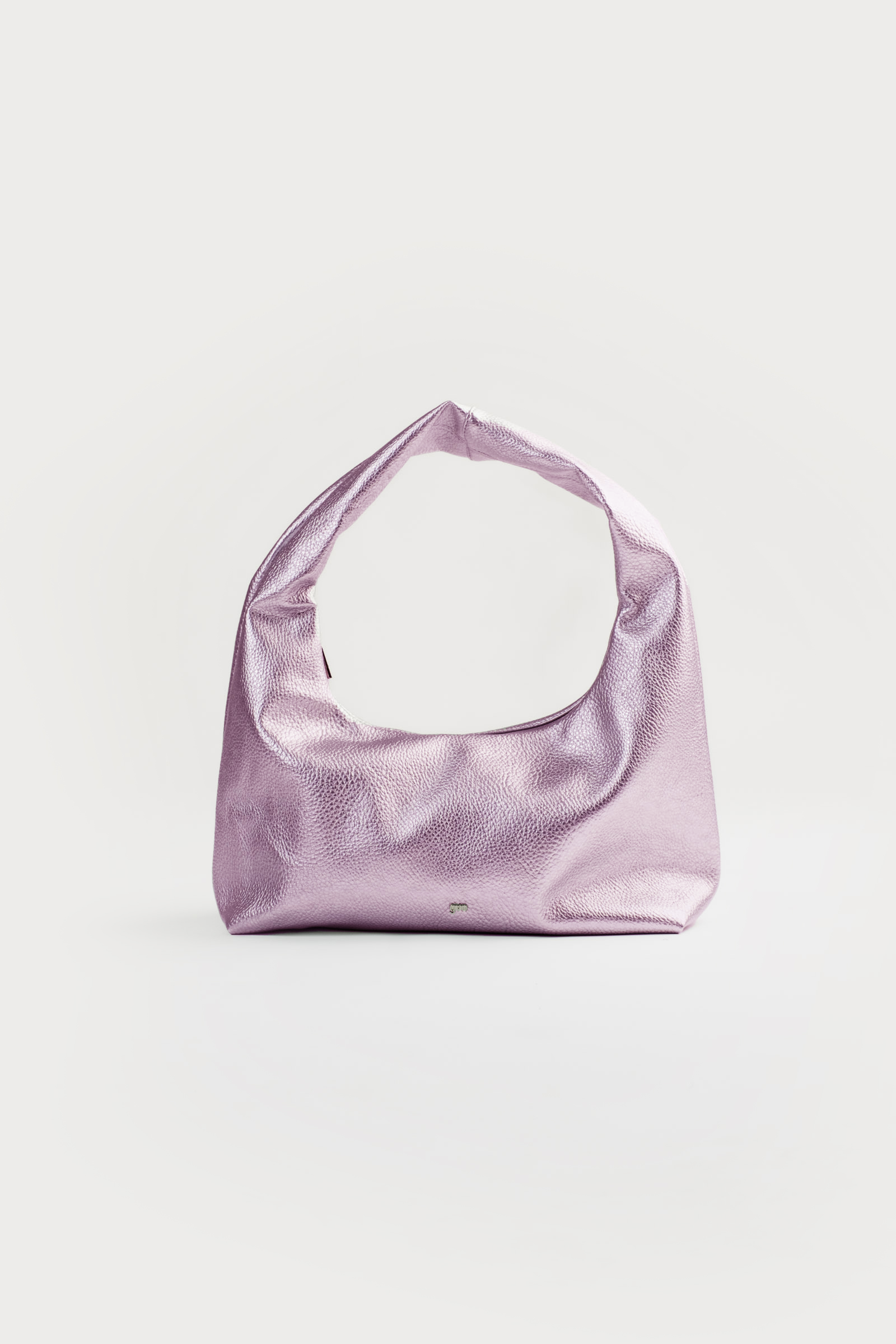 Medium Hobo Bag in Metallic Pink (Heavy Pebbled)