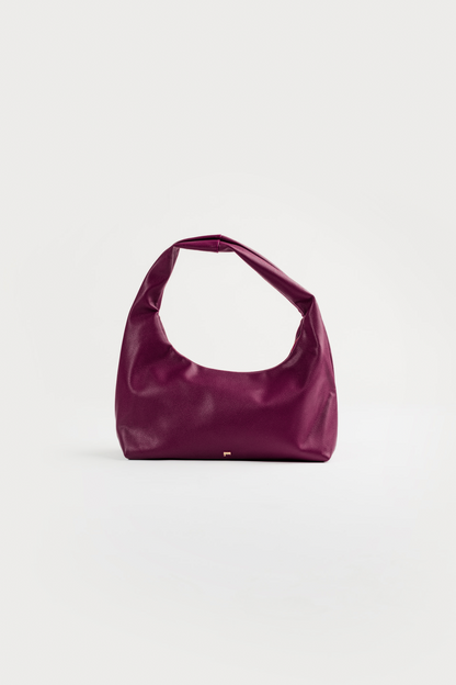 [ON HAND] Medium Hobo Bag in Plum (Heavy Pebbled)