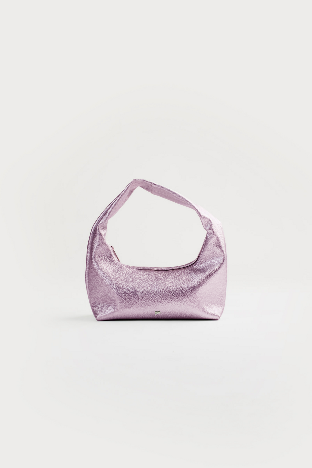 Small Hobo Bag in Metallic Pink (Heavy Pebbled)