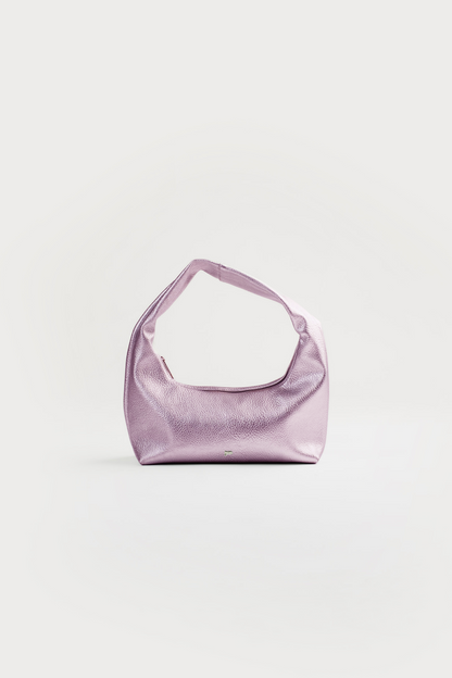 [ON HAND] Small Hobo Bag in Metallic Pink (Heavy Pebbled)