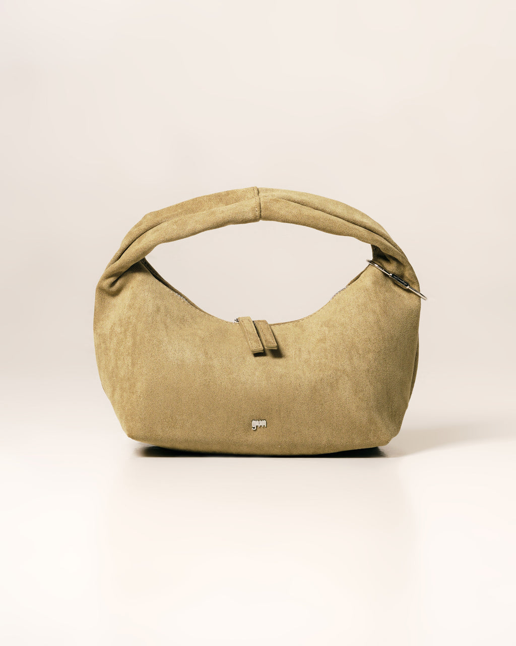 Midi Hobo Bag in Suede Khaki