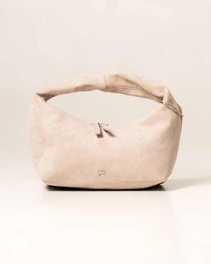 [ON HAND] Midi Hobo Bag in Suede Sand