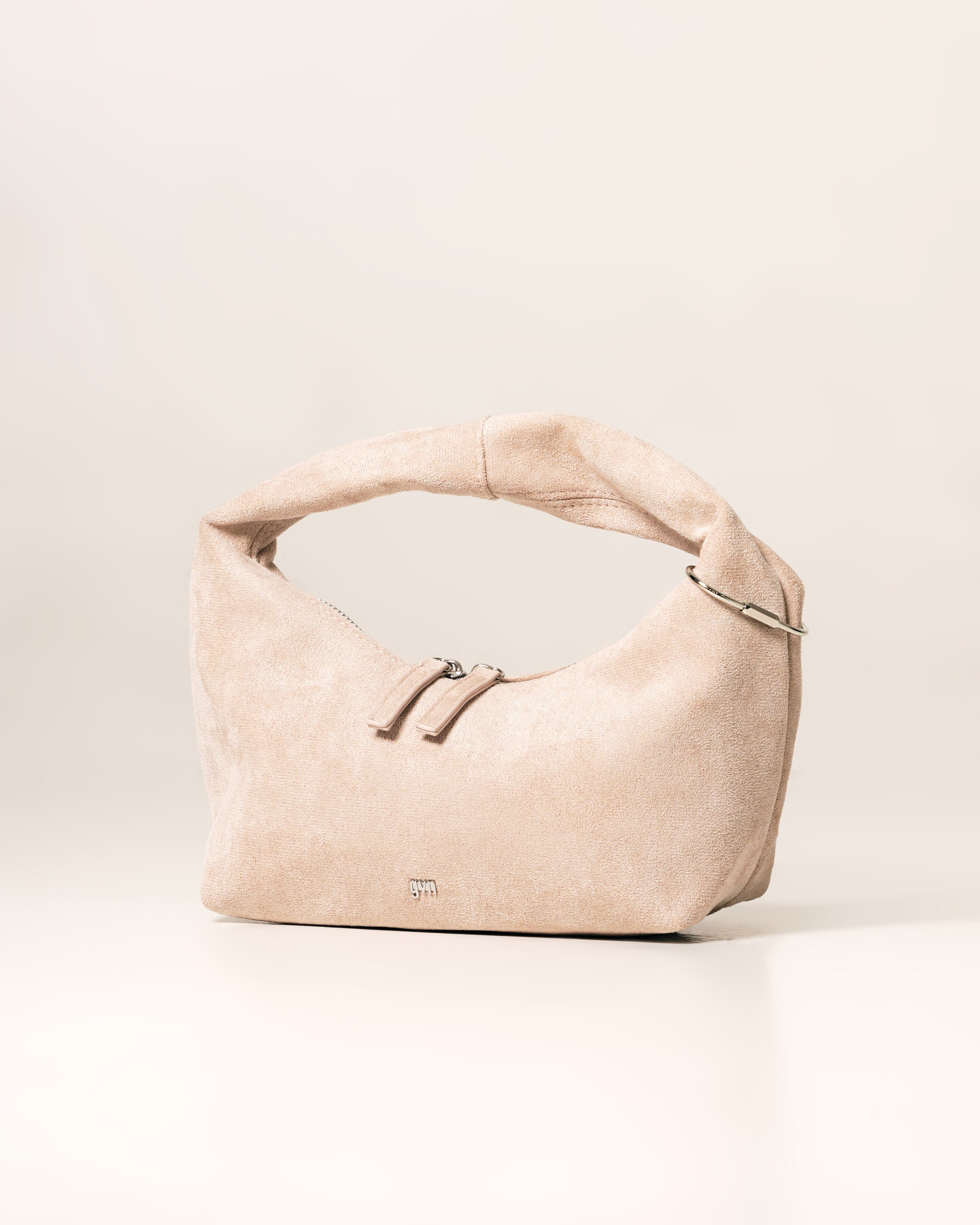 Midi Hobo Bag in Suede Sand