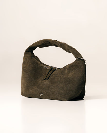 [ON HAND] Midi Hobo Bag in Suede Moss