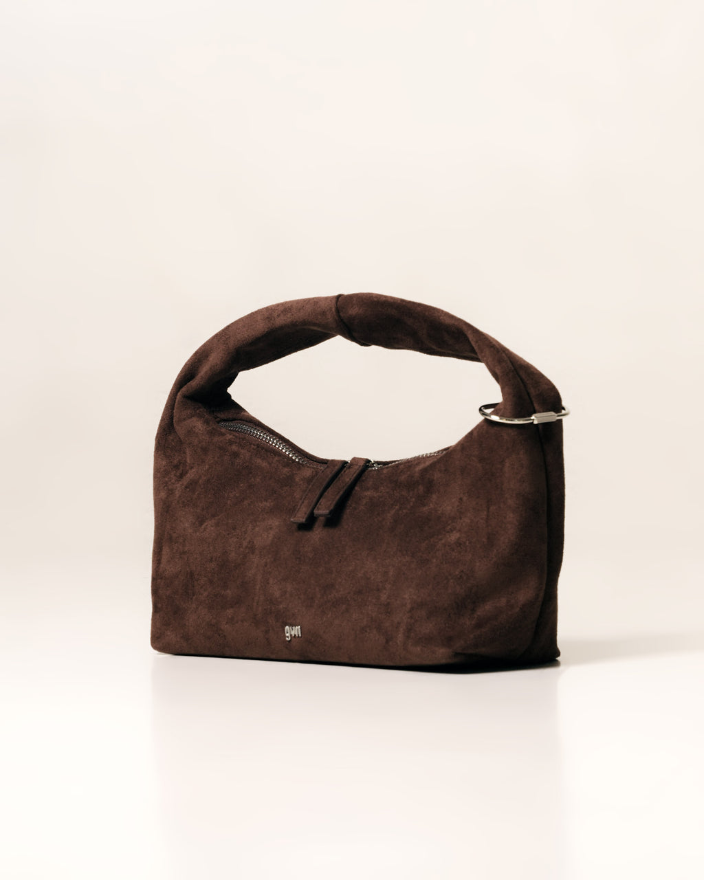 Midi Hobo Bag in Suede Cocoa