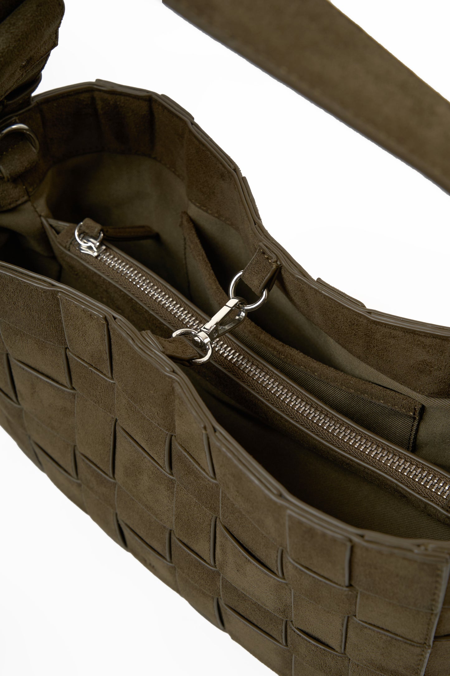 [ON HAND] Woven Frame Bag in Suede Cocoa