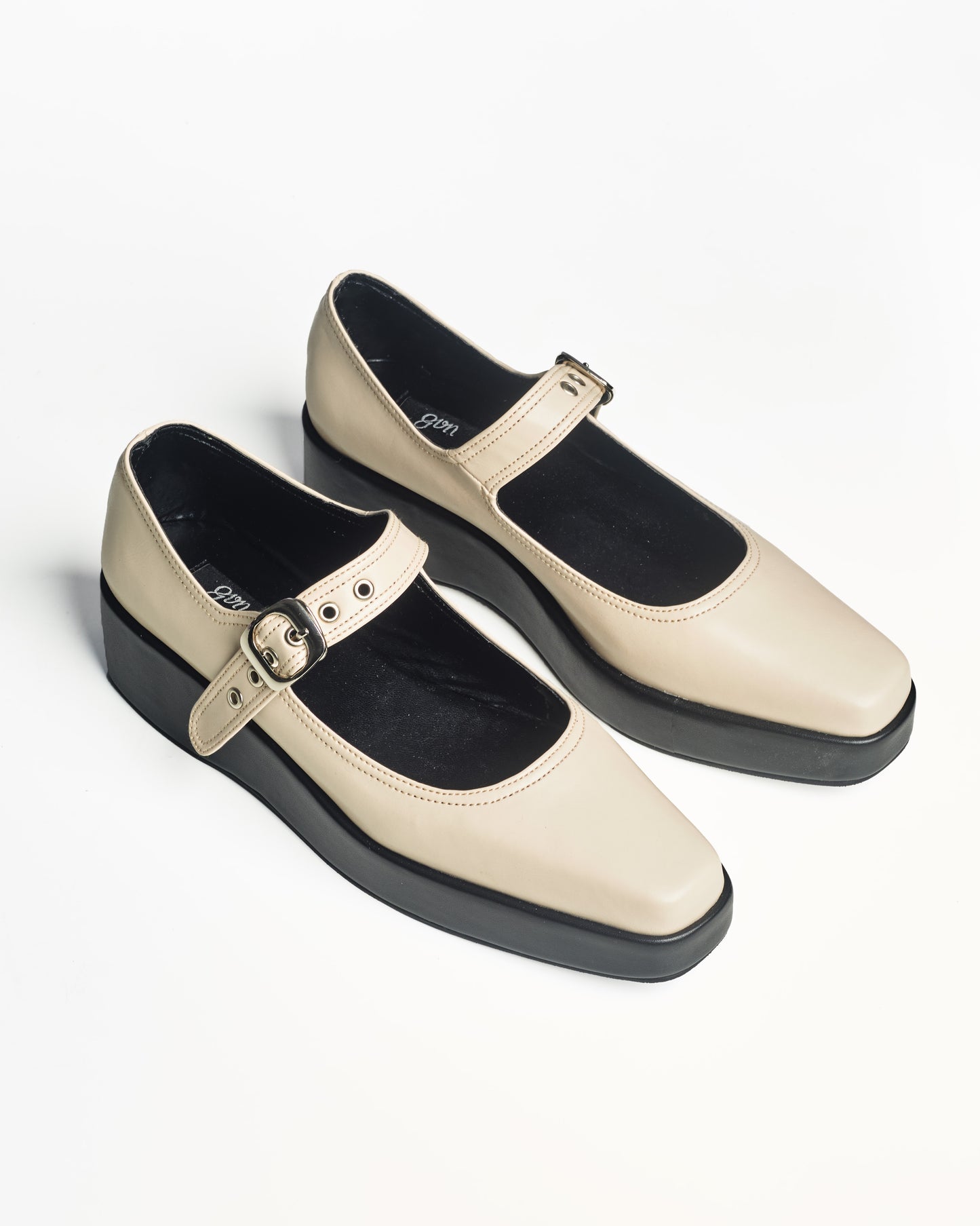 [ON HAND] Platform Mary Janes in Cream