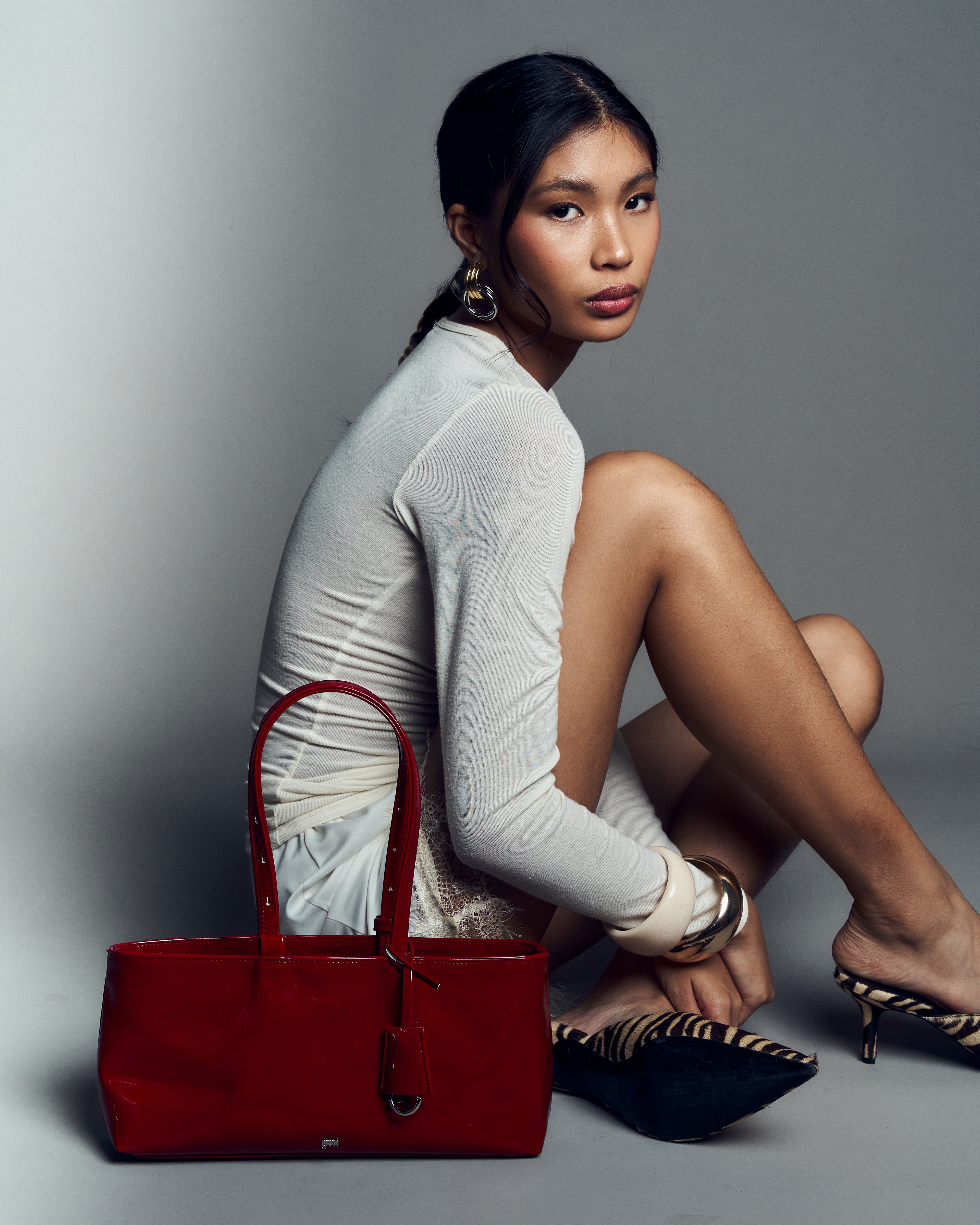 Holiday Bag in Patent Burgundy