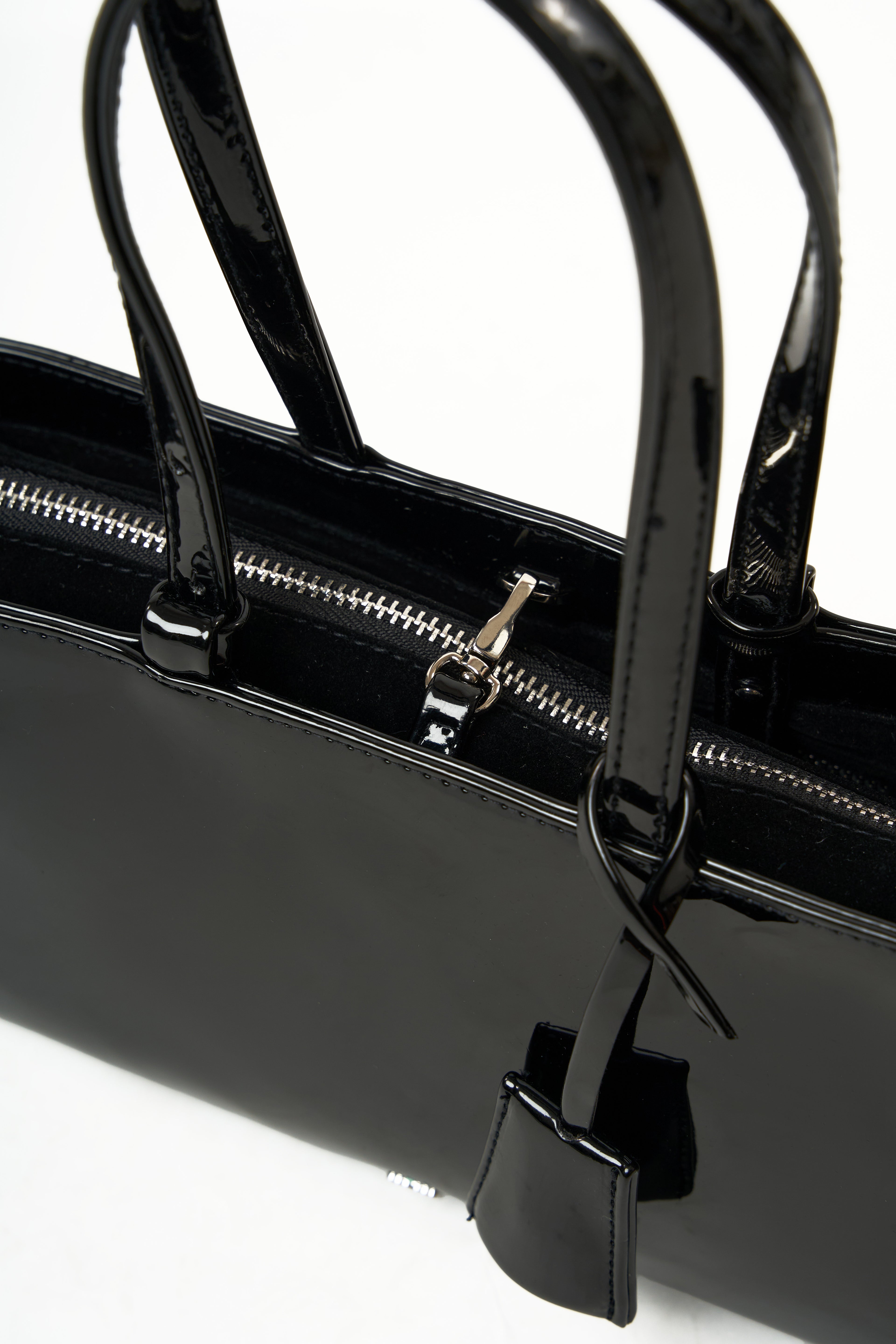 Holiday Bag in Patent Charcoal