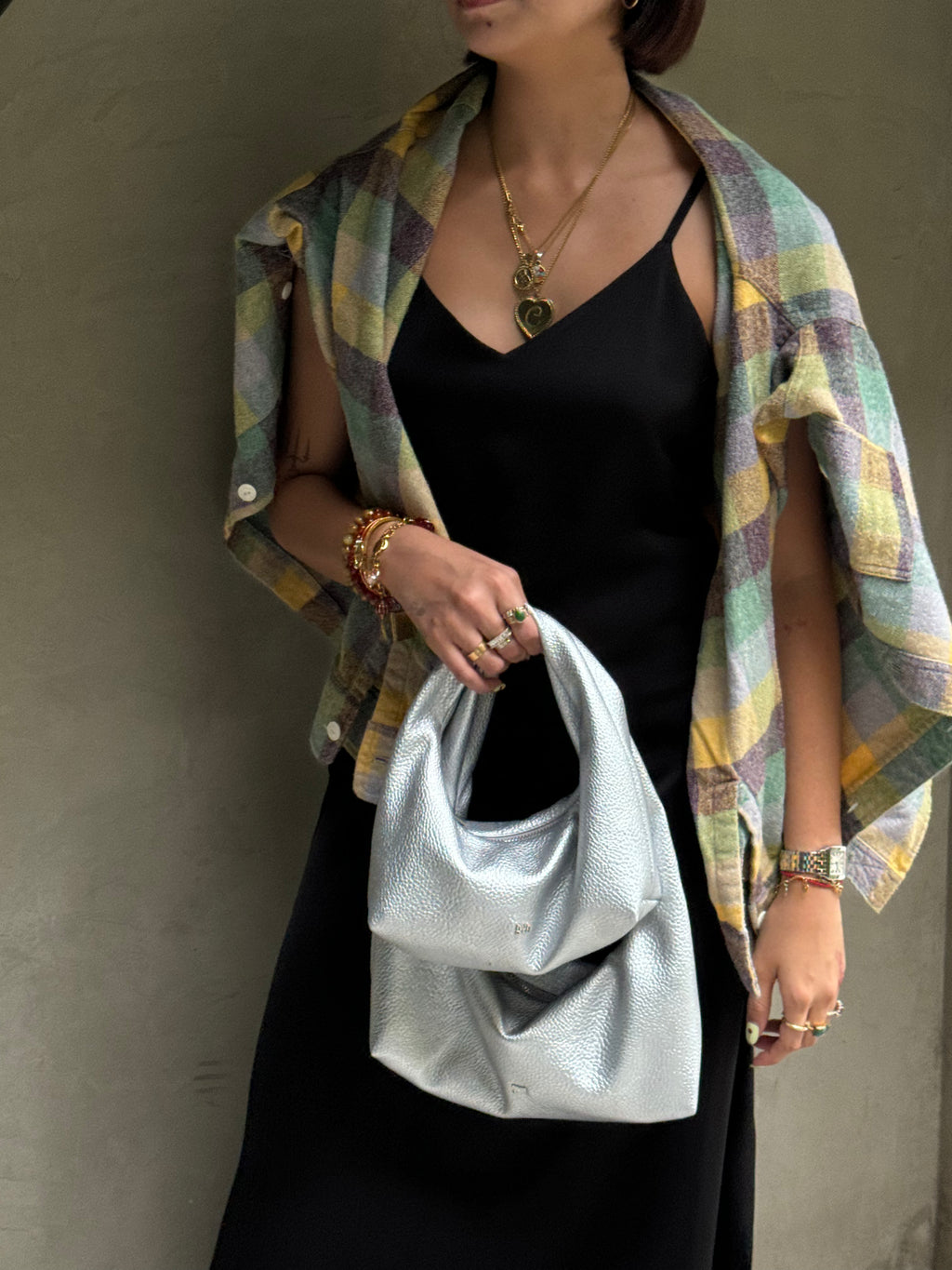 Mini Hobo Bag in Eggshell (Heavy Pebbled)