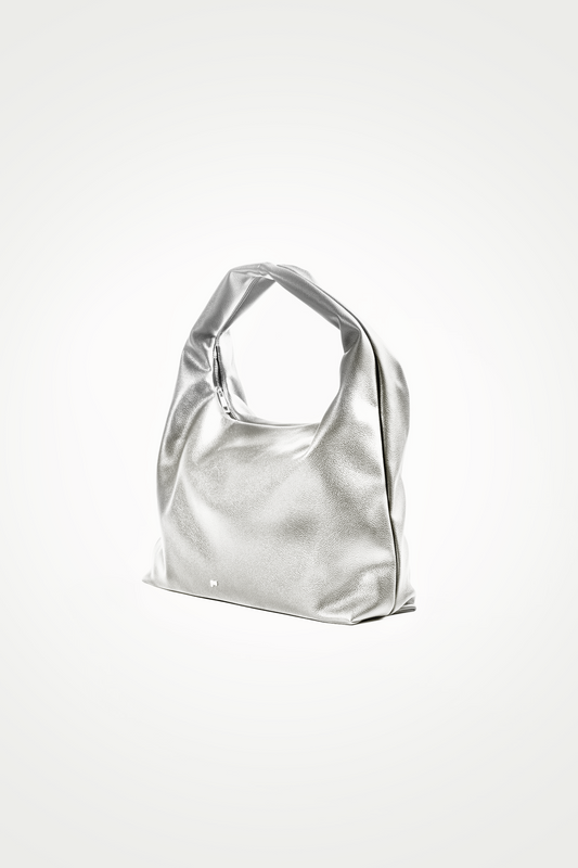 [ON HAND] Large Hobo Bag in Silver (Heavy Pebbled)