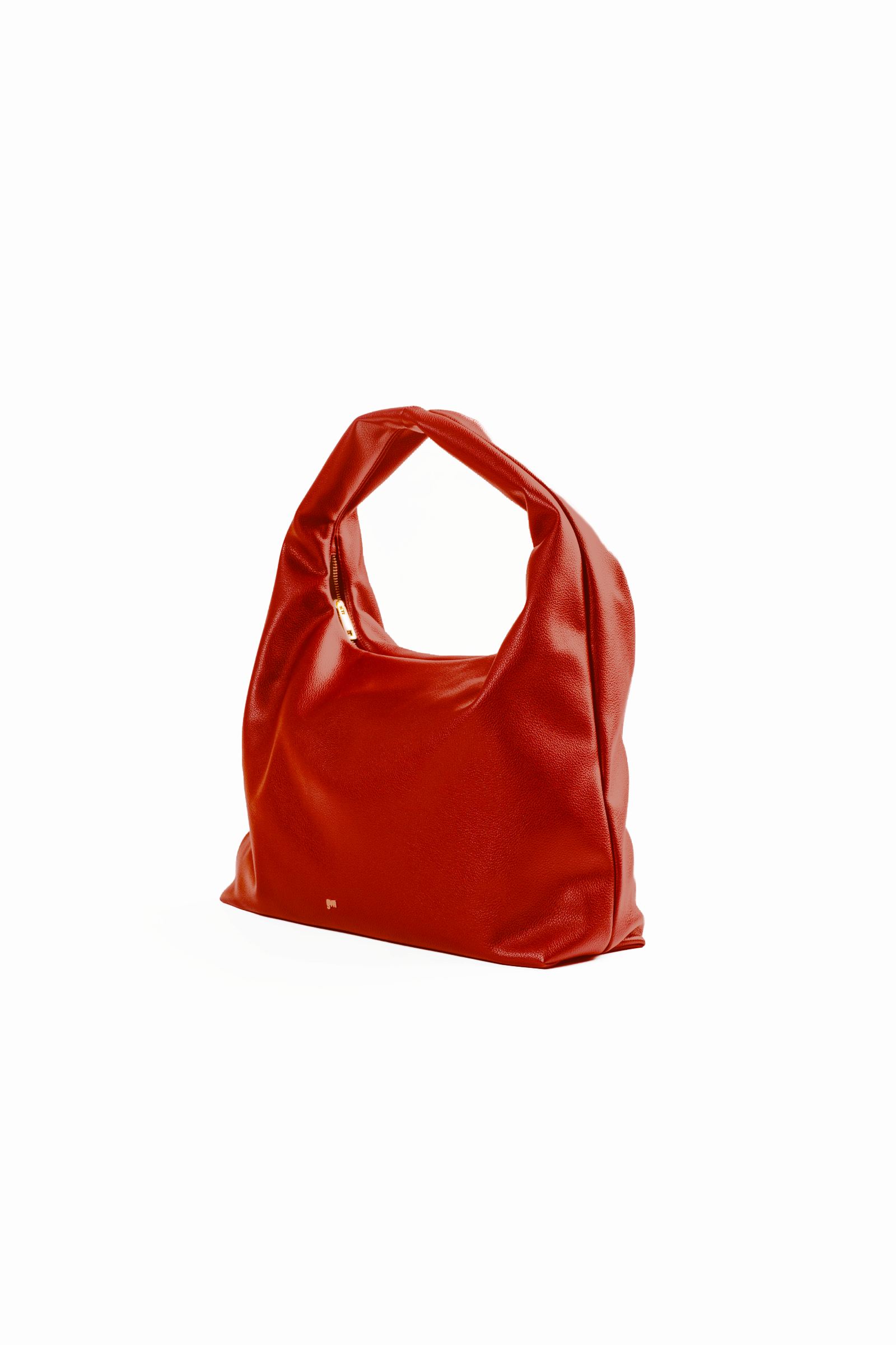Large Hobo Bag in Tomato (Heavy Pebbled)