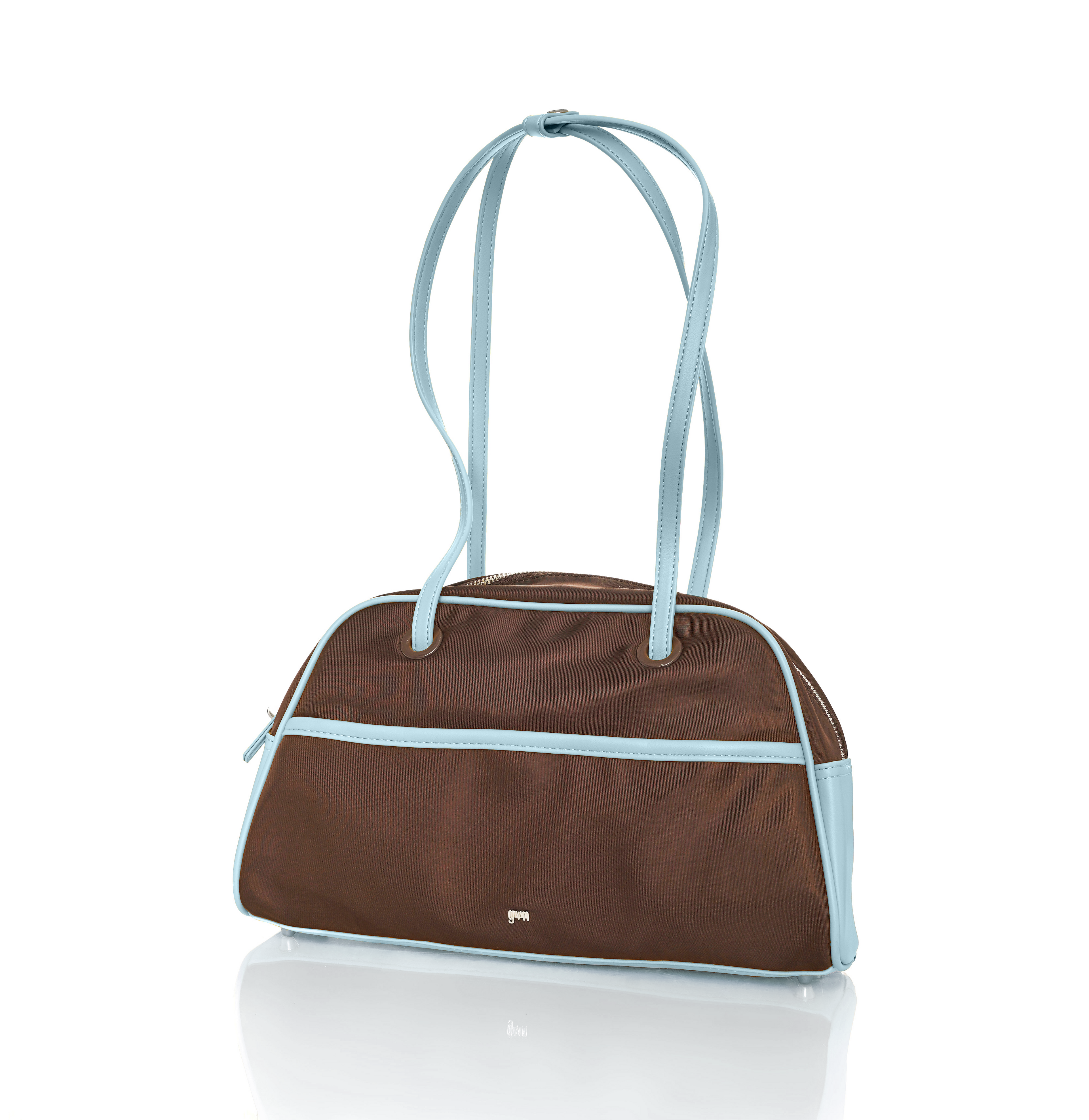 Medium Nylon Bowler Bag in Slate