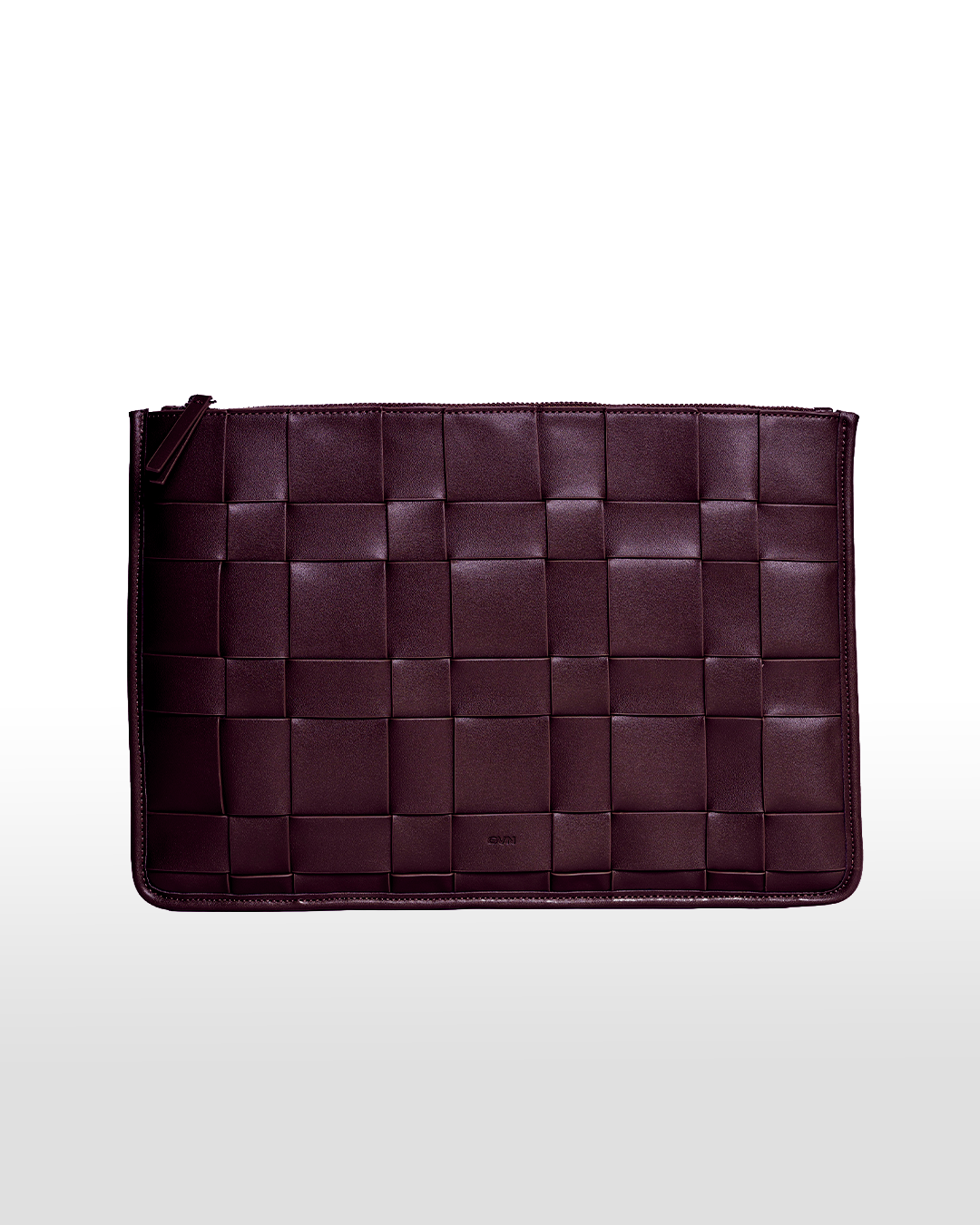 Small Woven Laptop Sleeve in Oxblood