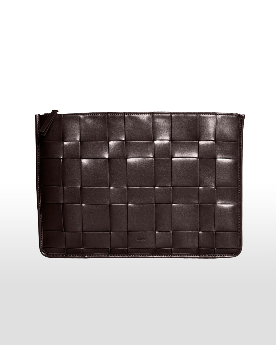 Small Woven Laptop Sleeve in Espresso