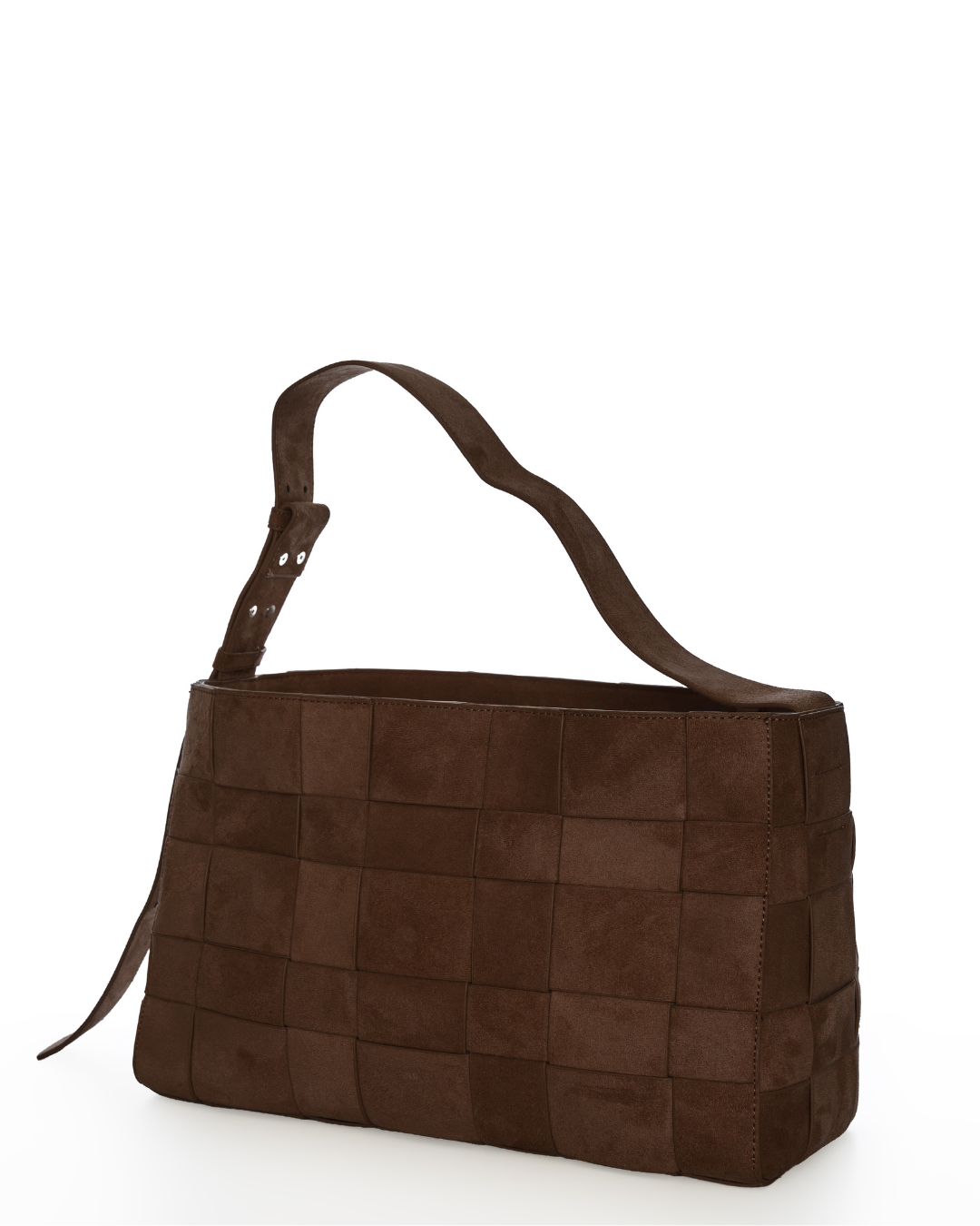 Large Woven Frame Bag in Suede Cocoa