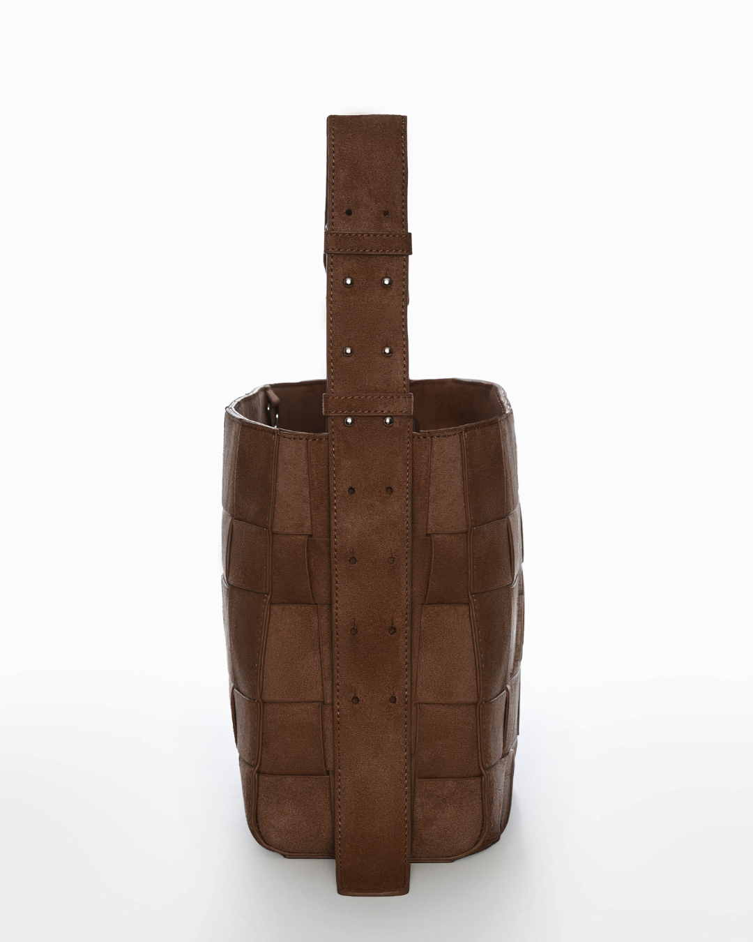 Large Woven Frame Bag in Suede Cocoa