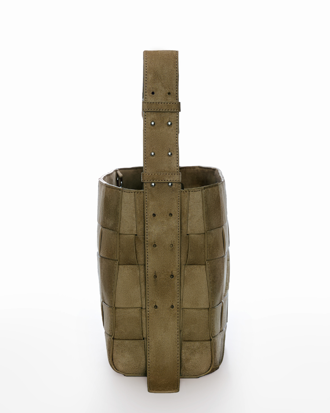 Large Woven Frame Bag in Suede Moss