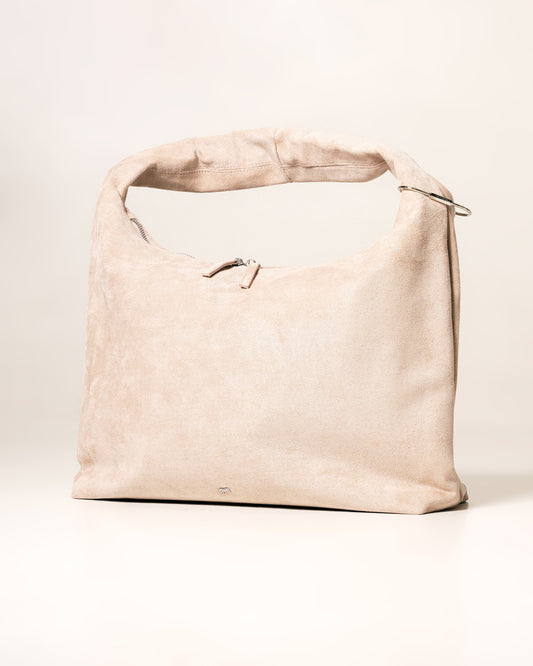 [ON HAND] Large Hobo Bag in Suede Sand